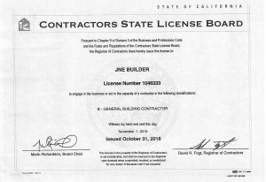 JNE Builder Granted a CSLB License